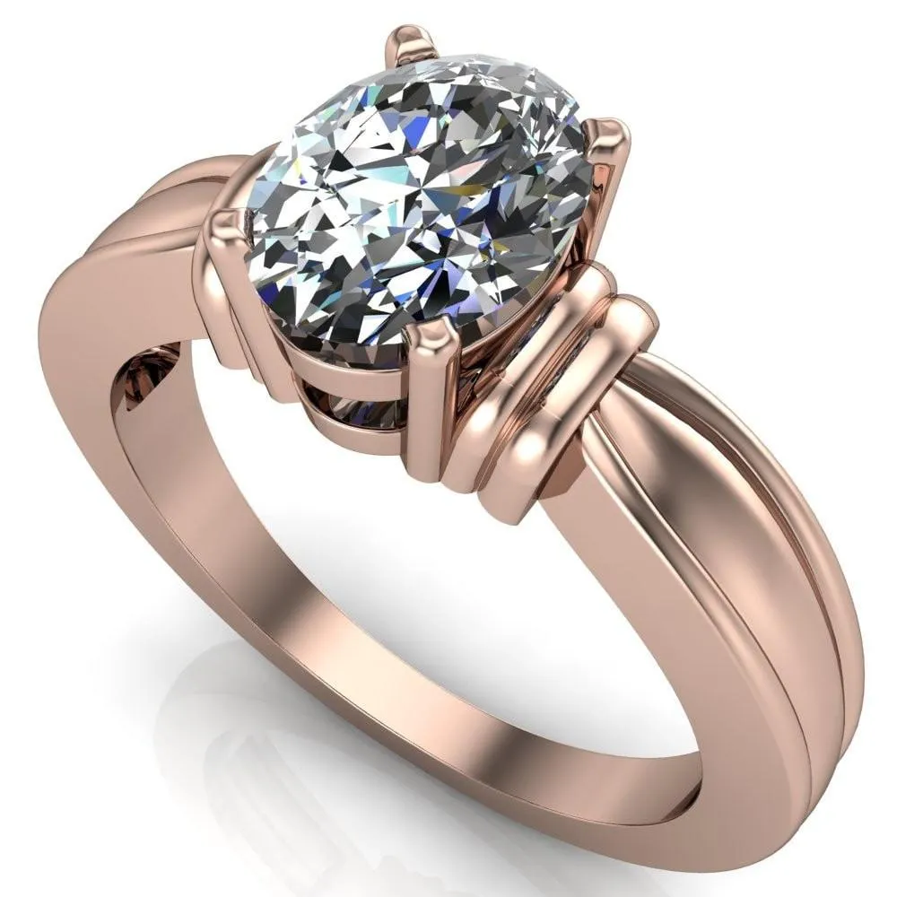 Davina Oval Center Stone Davina 4 Prong Engagement Ring