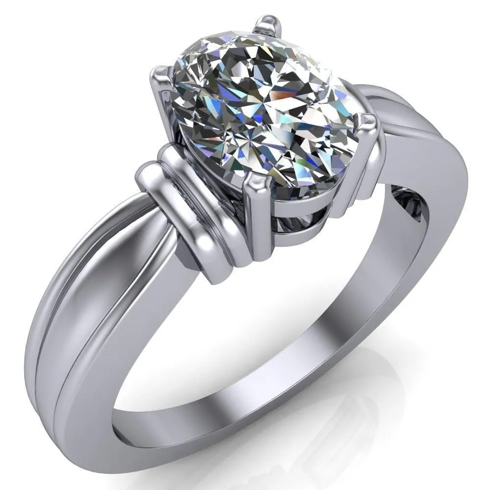 Davina Oval Center Stone Davina 4 Prong Engagement Ring