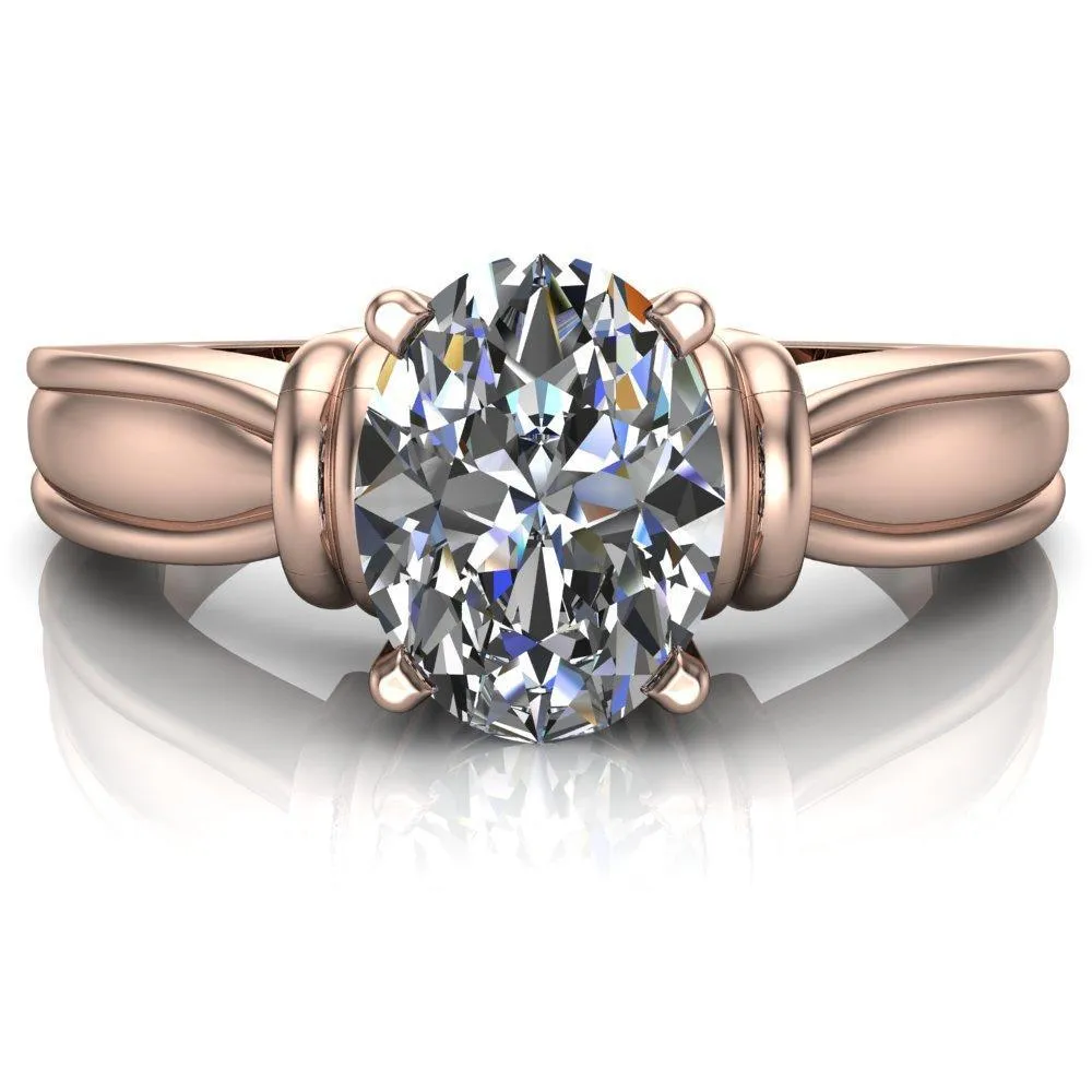 Davina Oval Center Stone Davina 4 Prong Engagement Ring