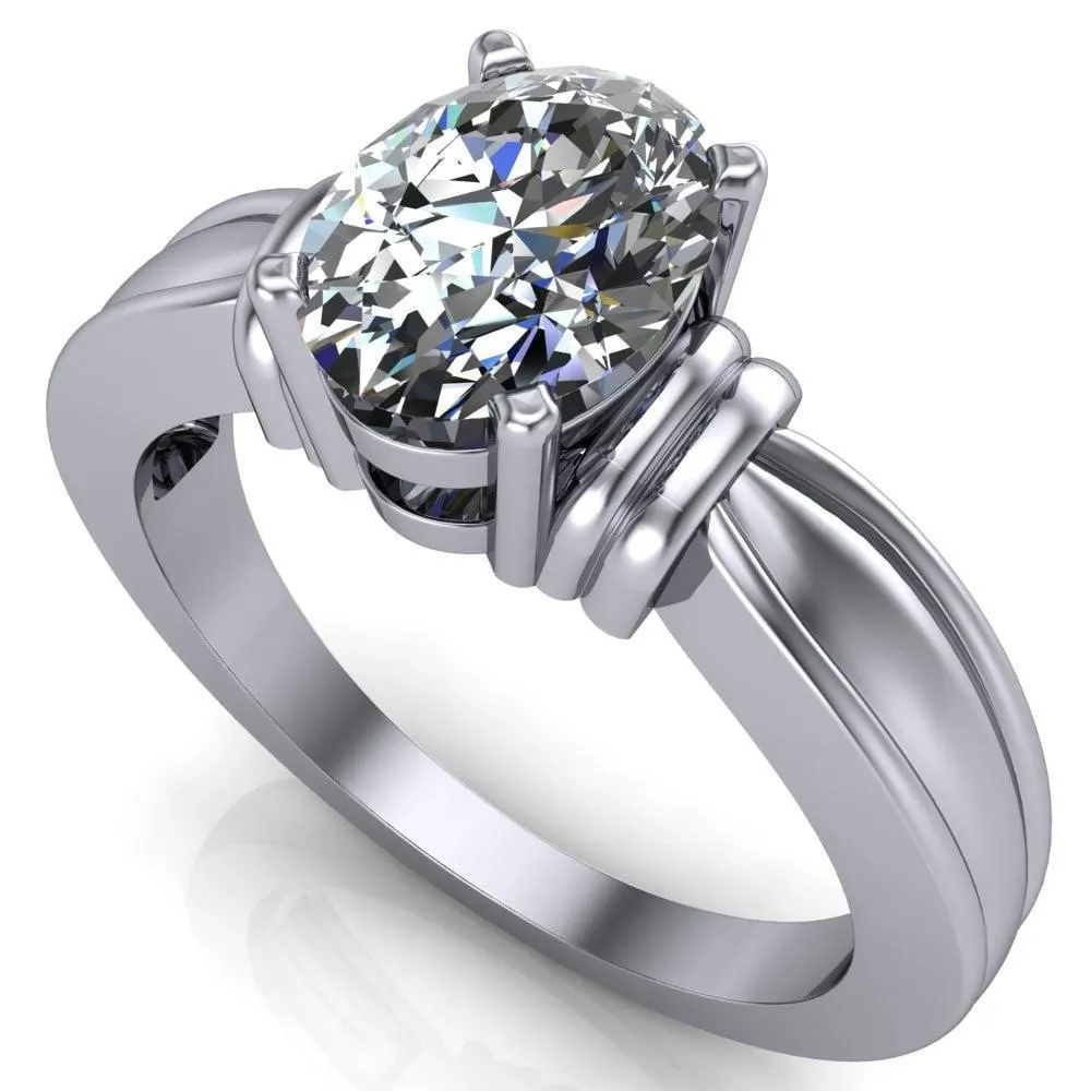 Davina Oval Center Stone Davina 4 Prong Engagement Ring