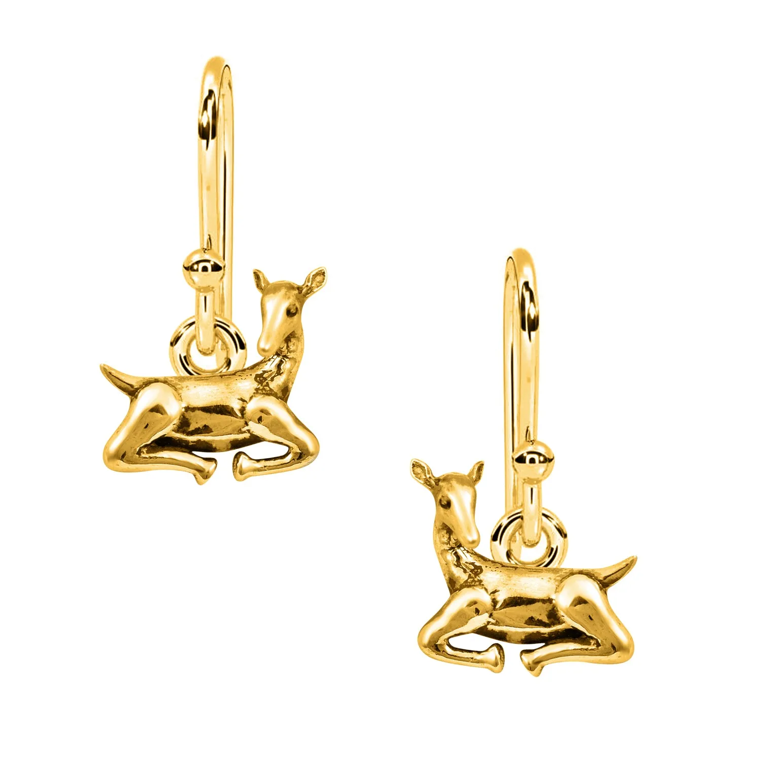 Deer Dangle Earrings For Women Solid 925 Sterling Silver Deer Earrings Pretty & Lovely Animal Earrings
