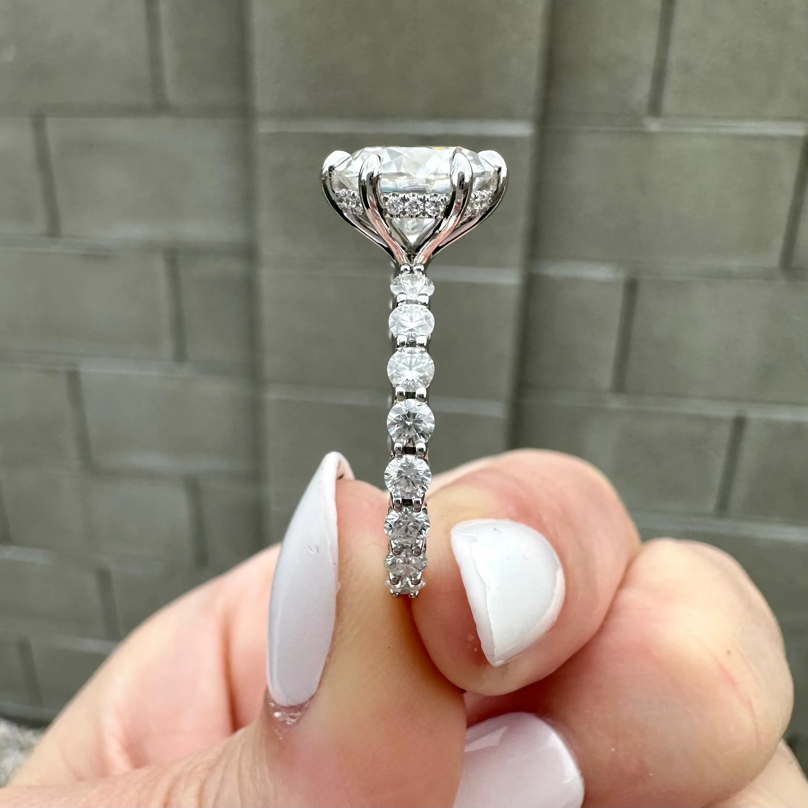 Destiny 6-Prong (3.5ct) Round Moissanite Ring ( ) Hidden Halo