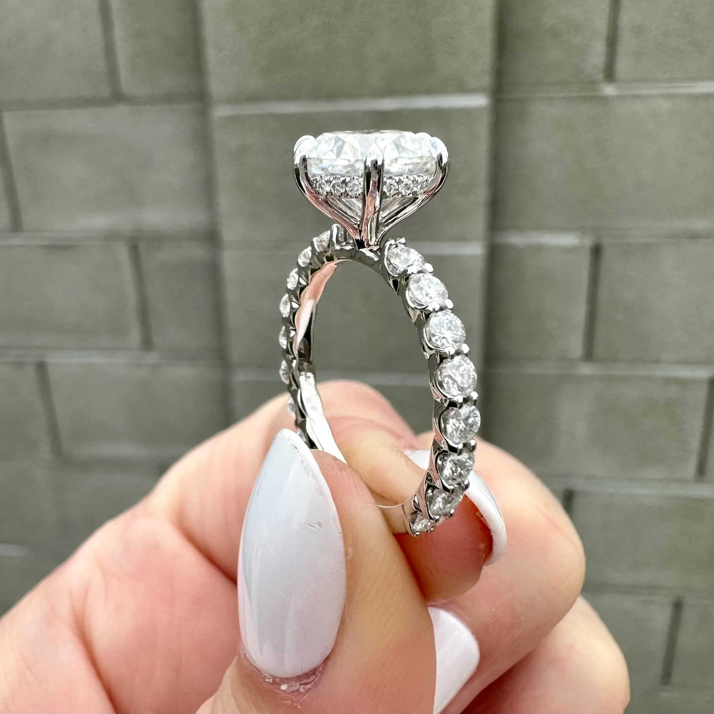 Destiny 6-Prong (3.5ct) Round Moissanite Ring ( ) Hidden Halo