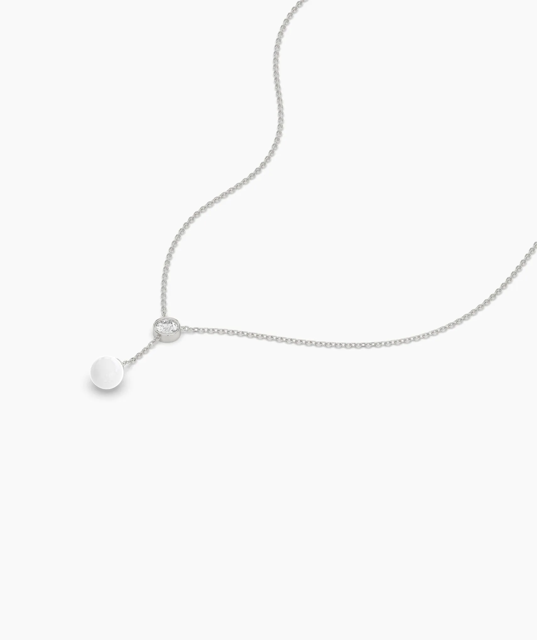 Diamond & Pearl Y Drop Necklace