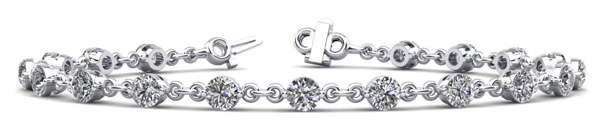 Diamond And Chain Link Diamond Bracelet with 2.31 ct.(finished) 3mm