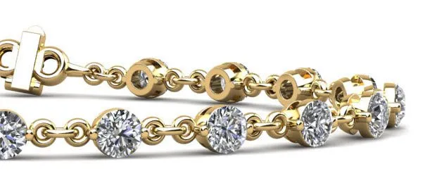 Diamond And Chain Link Diamond Bracelet with 2.31 ct.(finished) 3mm