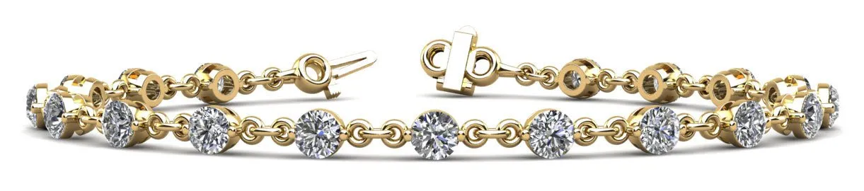Diamond And Chain Link Diamond Bracelet with 2.31 ct.(finished) 3mm