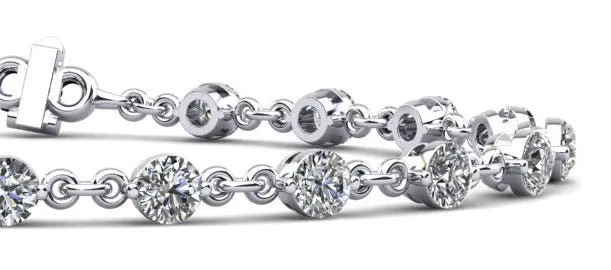 Diamond And Chain Link Diamond Bracelet with 2.31 ct.(finished) 3mm