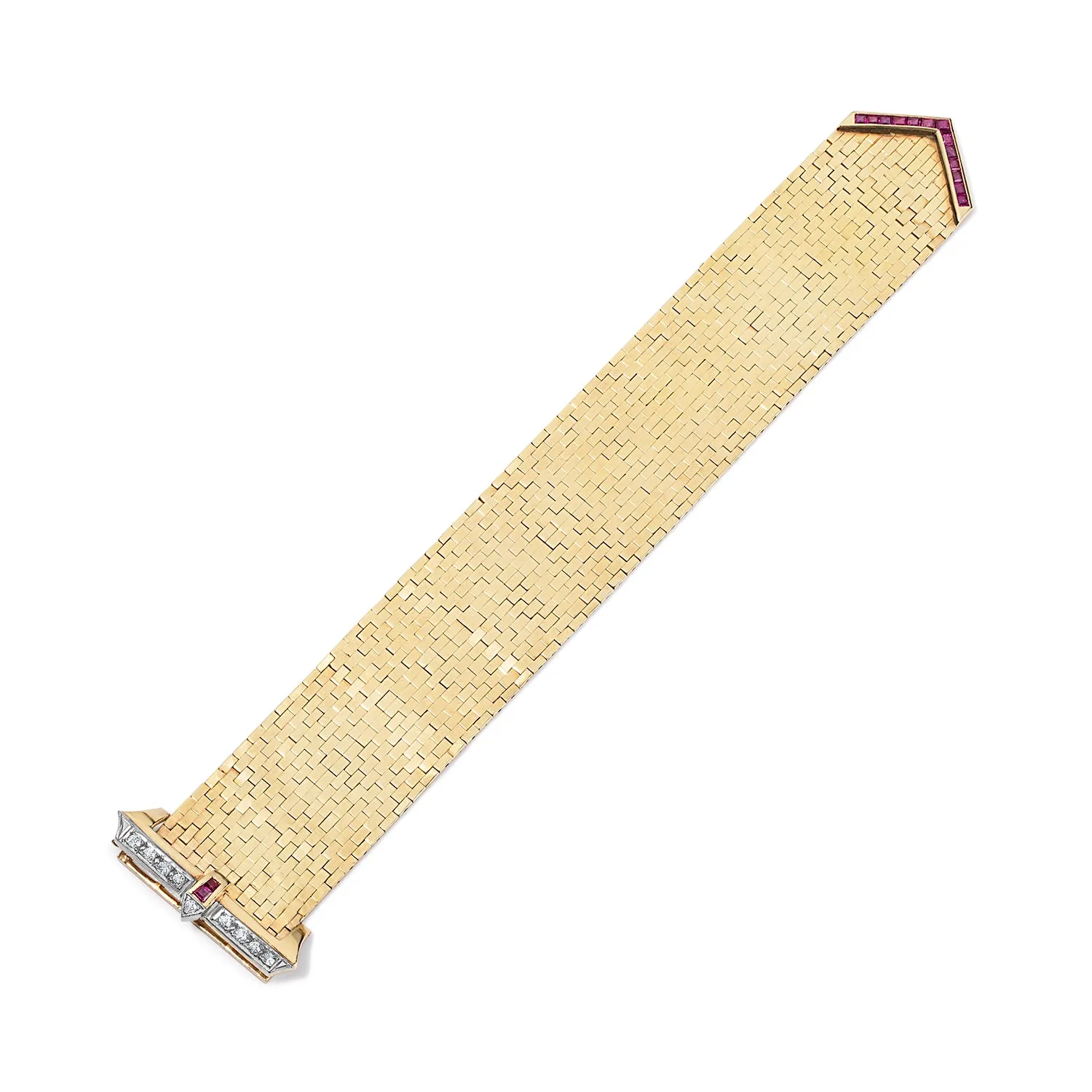 Diamond and Rubies Belt Buckle Bracelet