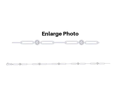Diamond Bezel Paperclip Bracelet