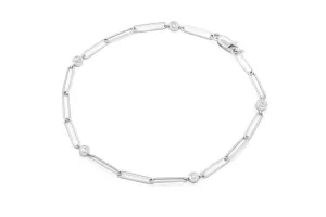 Diamond Bezel Paperclip Bracelet