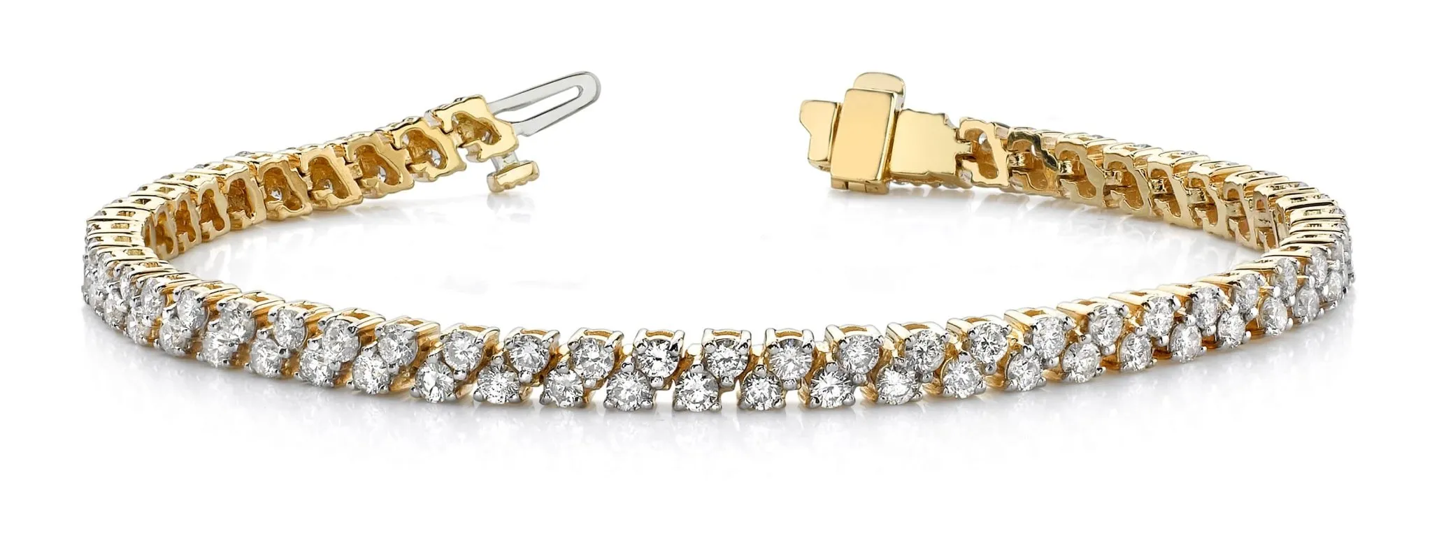 Diamond Checkerboard Two Row Tennis Bracelet Lab-Grown Diamond with 4.90 ct.(finished) 2.25mm