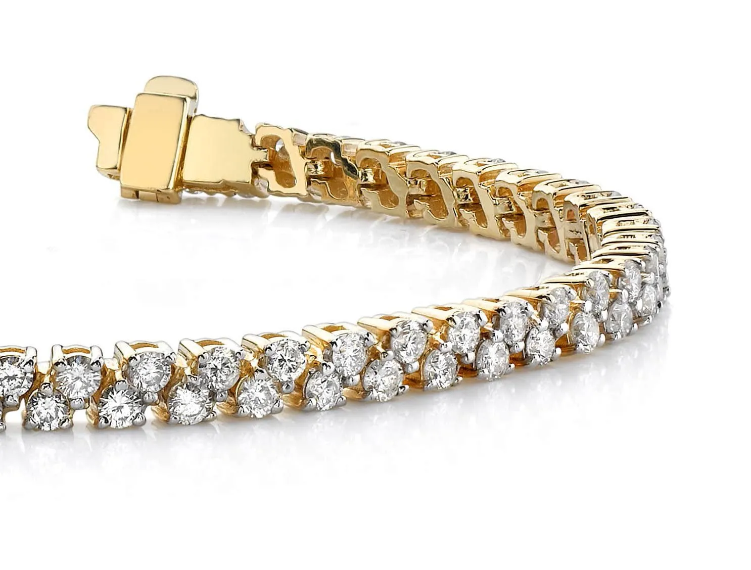 Diamond Checkerboard Two Row Tennis Bracelet Lab-Grown Diamond with 4.90 ct.(finished) 2.25mm