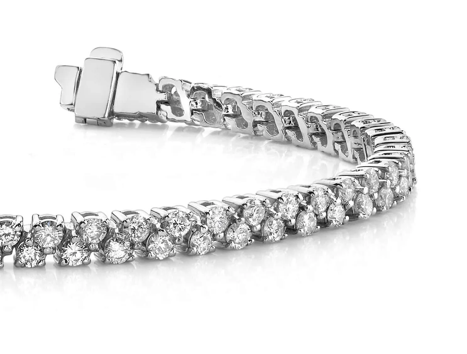 Diamond Checkerboard Two Row Tennis Bracelet Lab-Grown Diamond with 4.90 ct.(finished) 2.25mm