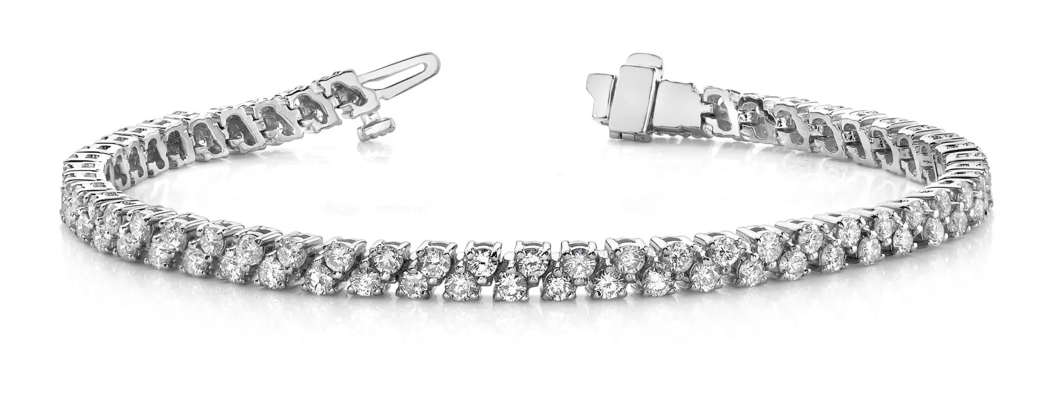 Diamond Checkerboard Two Row Tennis Bracelet Lab-Grown Diamond with 4.90 ct.(finished) 2.25mm