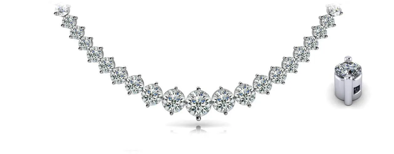 Diamond Crescendo Diamond Necklace with 14.05 ct.(finished)