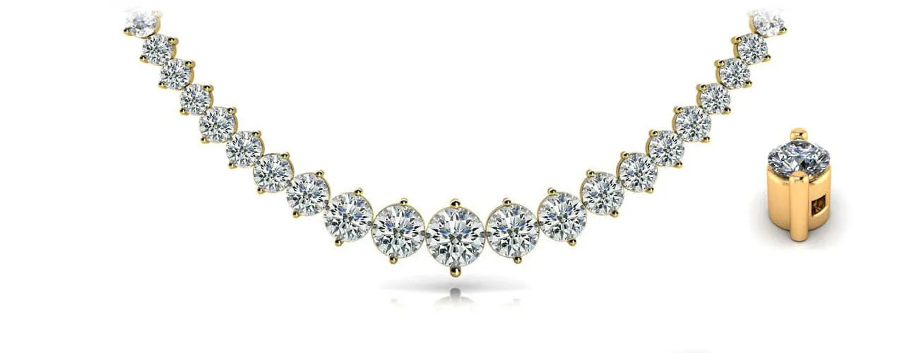 Diamond Crescendo Diamond Necklace with 14.05 ct.(finished)