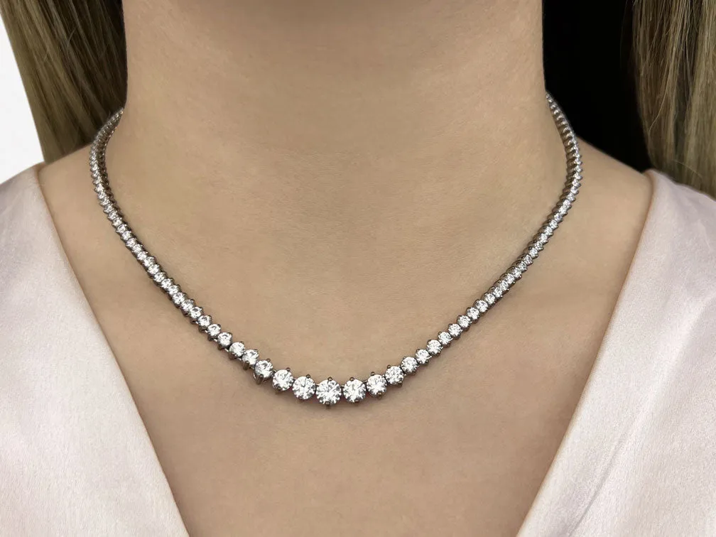 Diamond Crescendo Diamond Necklace with 14.05 ct.(finished)