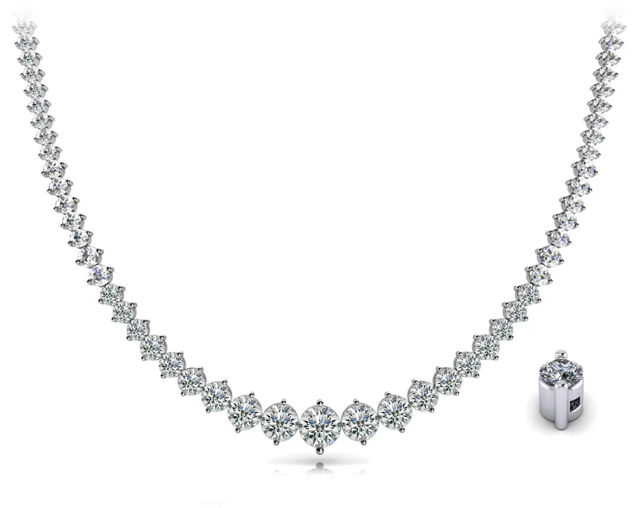 Diamond Crescendo Diamond Necklace with 14.05 ct.(finished)