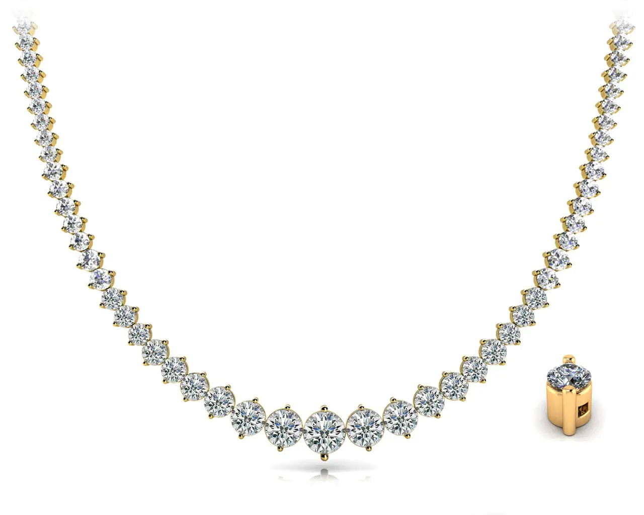 Diamond Crescendo Diamond Necklace with 14.05 ct.(finished)