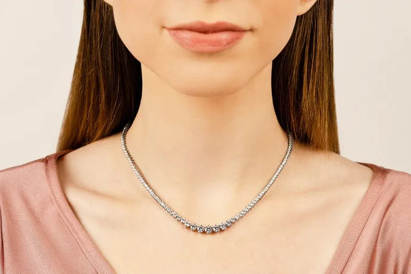 Diamond Crescendo Diamond Necklace with 14.05 ct.(finished)