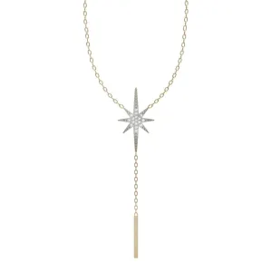 Diamond Fashion Star Lariat Necklace in 10K Yellow Gold