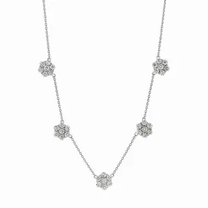 DIAMOND FLOWERS NECKLACE 14K GOLD (4.04 CTW)