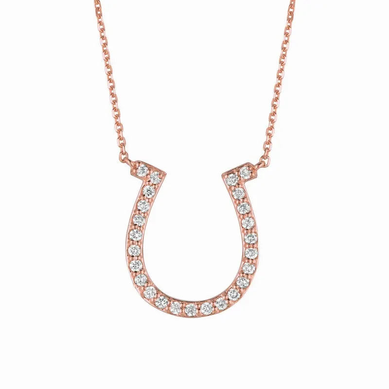 DIAMOND HORSESHOE NECKLACE 14K GOLD (0.4 CTW)