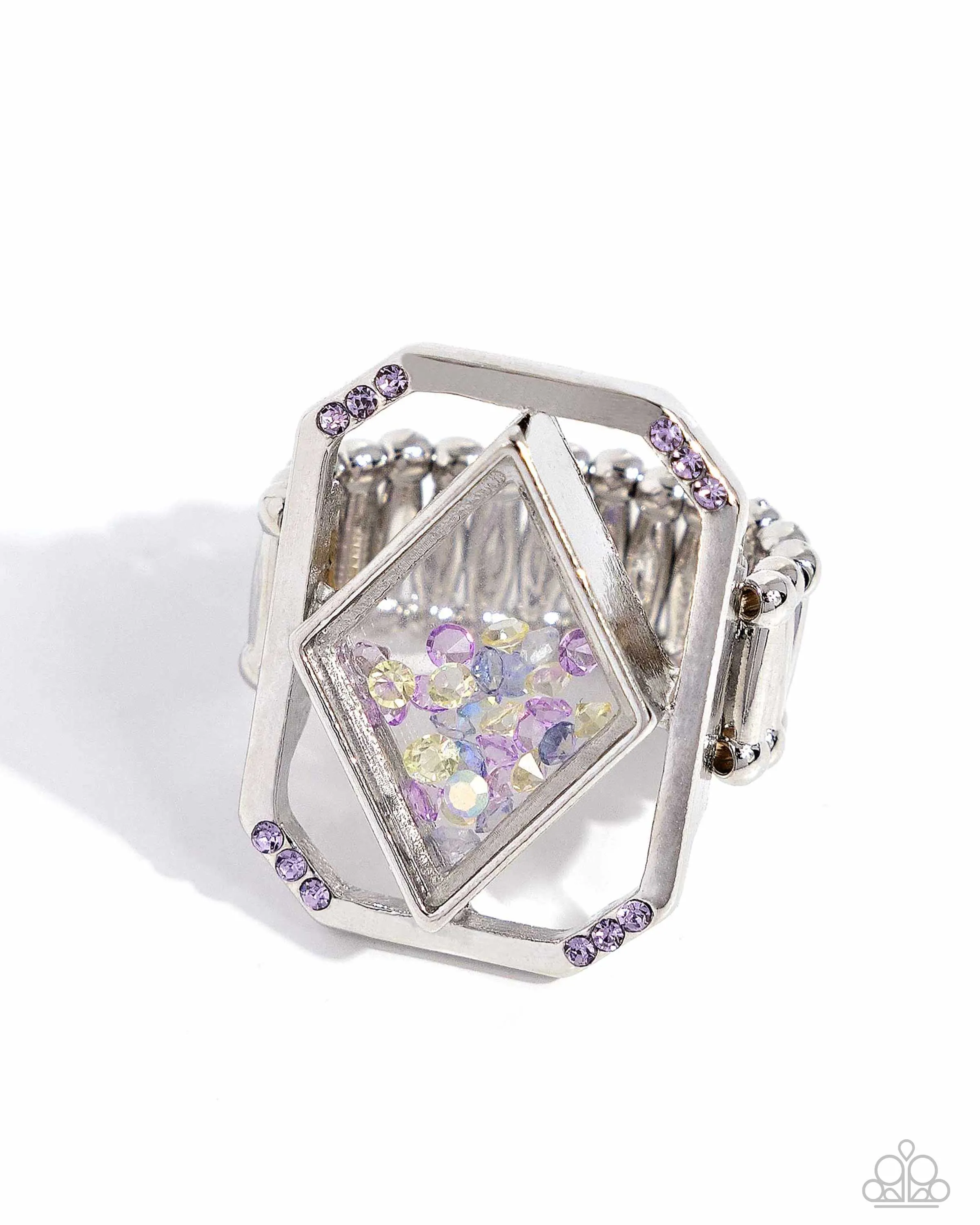 Diamond in the STUFF - Purple - Blue, and Crystal Loose Bead Paparazzi Ring - 2024 Empower Me Pink Exclusive