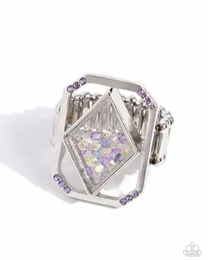Diamond in the STUFF - Purple - Blue, and Crystal Loose Bead Paparazzi Ring - 2024 Empower Me Pink Exclusive