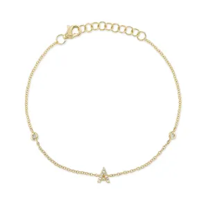 DIAMOND INITIAL BRACELET WITH BEZEL SET DIAMONDS