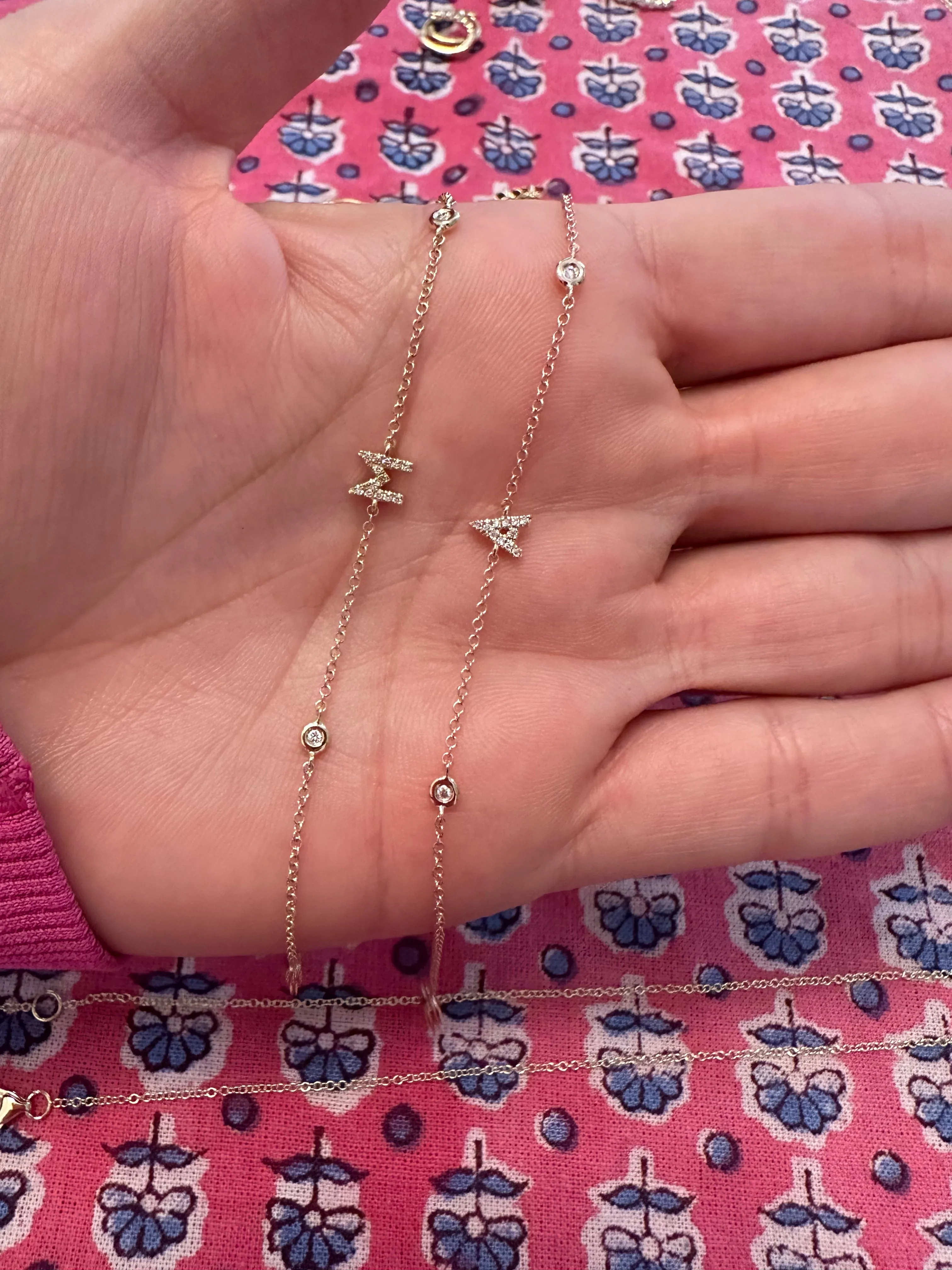 DIAMOND INITIAL BRACELET WITH BEZEL SET DIAMONDS