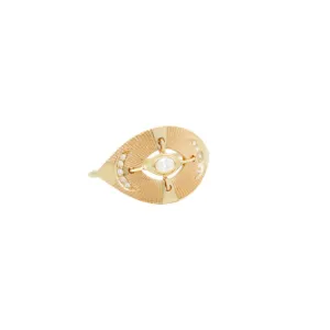 Diamond Oval Eye with Moons Ring