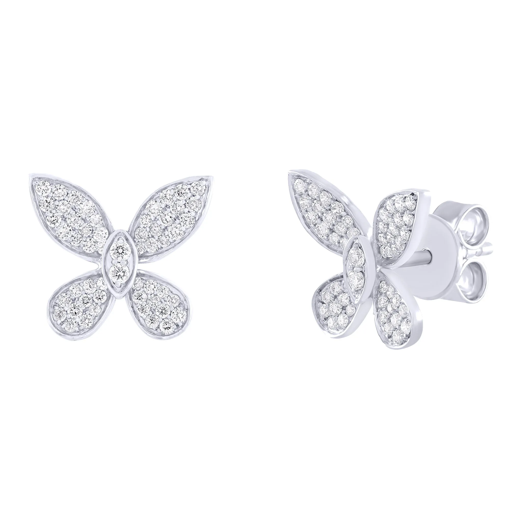 Diamond Pave Butterfly Earrings