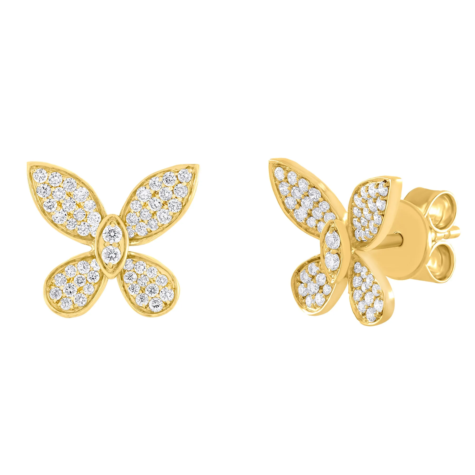Diamond Pave Butterfly Earrings