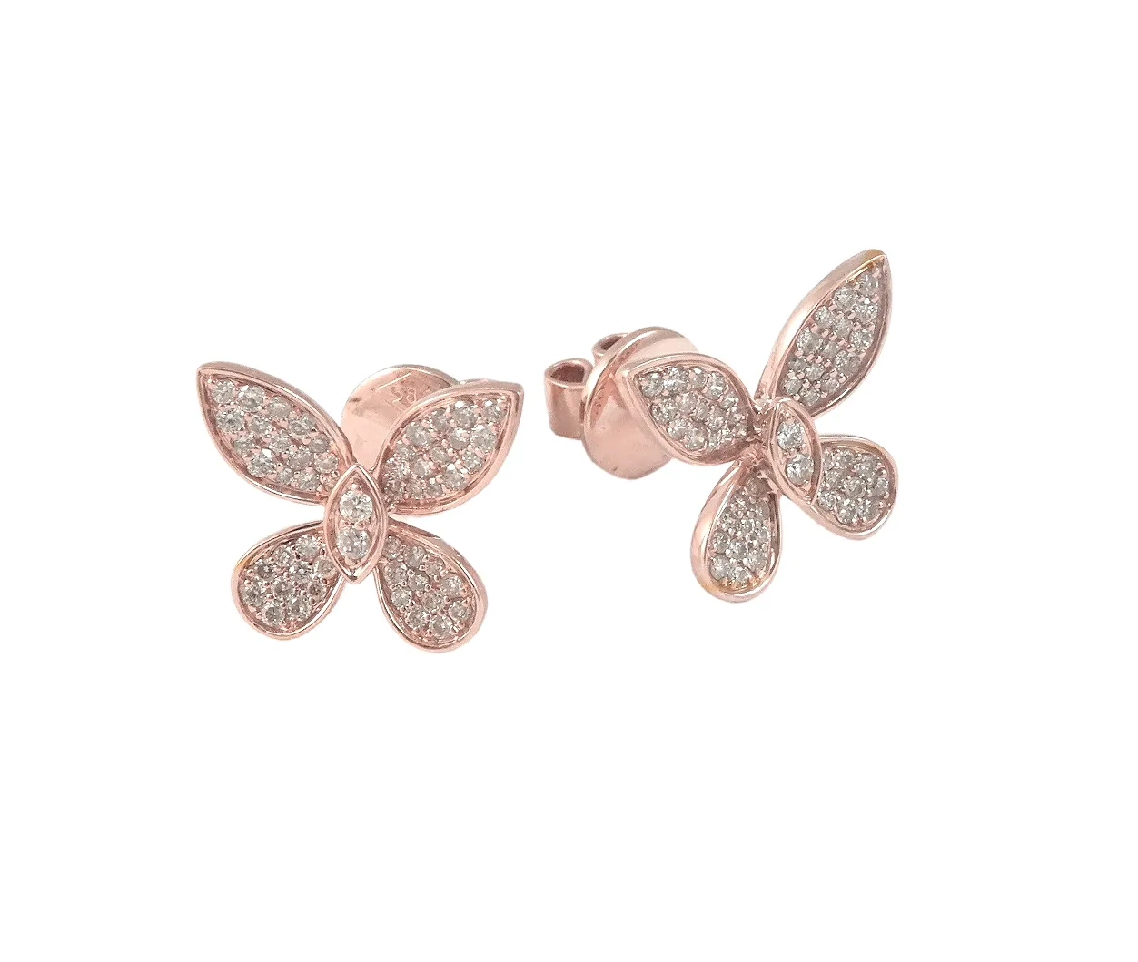 Diamond Pave Butterfly Earrings