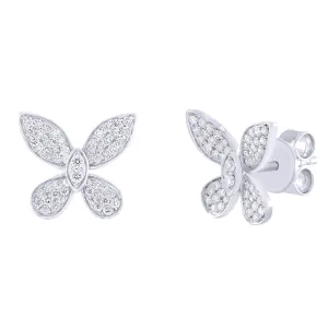 Diamond Pave Butterfly Earrings