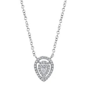 Diamond Pear Halo Necklace