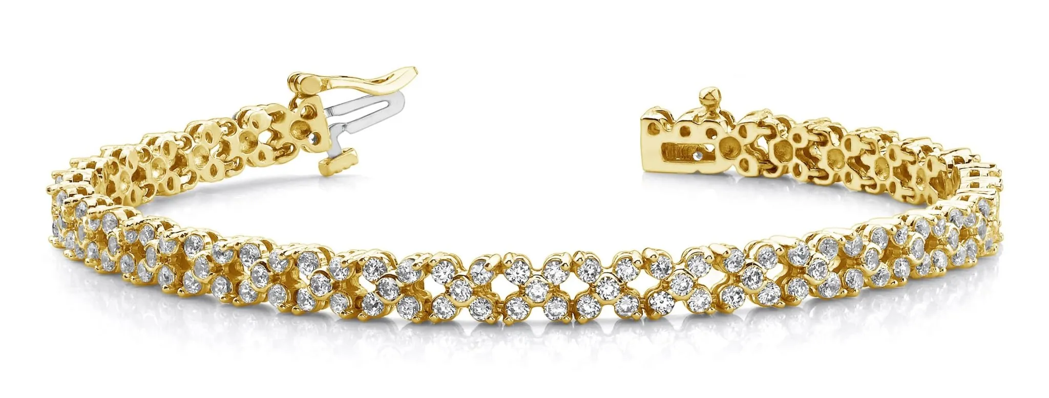 Diamond Round Flower Diamond Bracelet with 6.00 ct.(finished) 2.25mm, 2.25mm