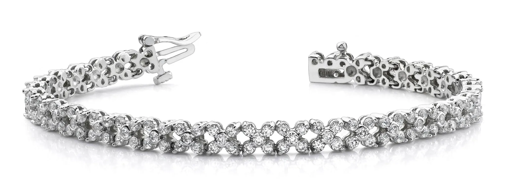 Diamond Round Flower Diamond Bracelet with 6.00 ct.(finished) 2.25mm, 2.25mm