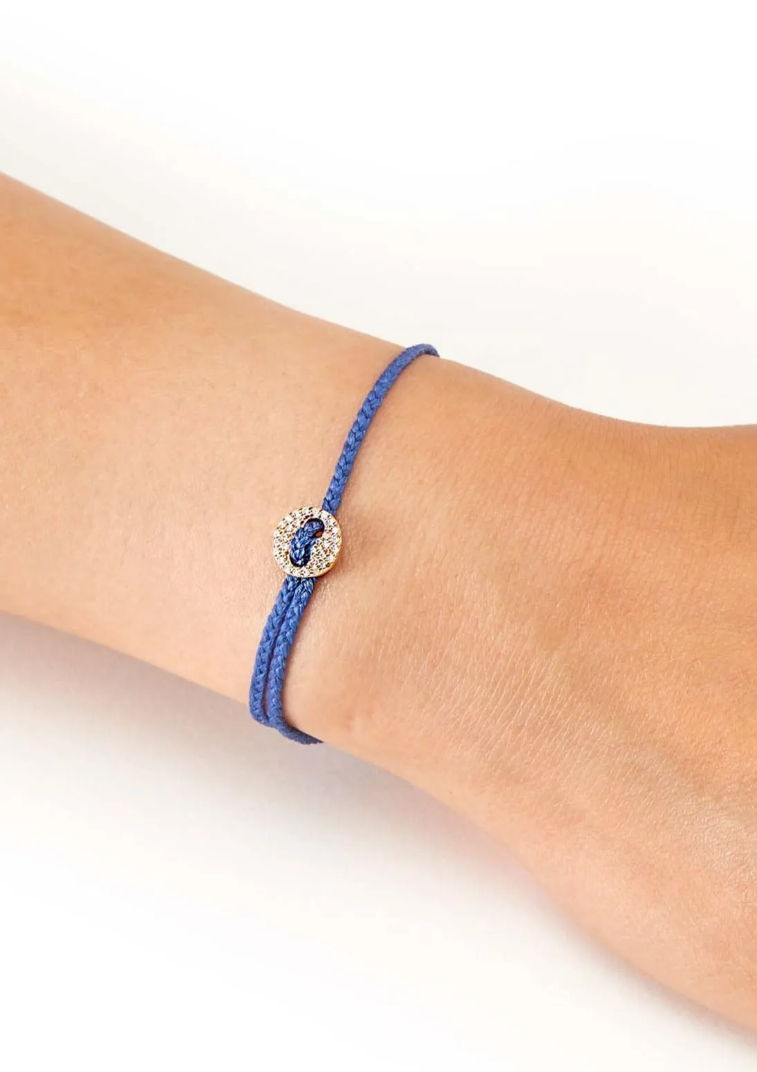 Diamond Signature Button Bracelet in Royal Blue