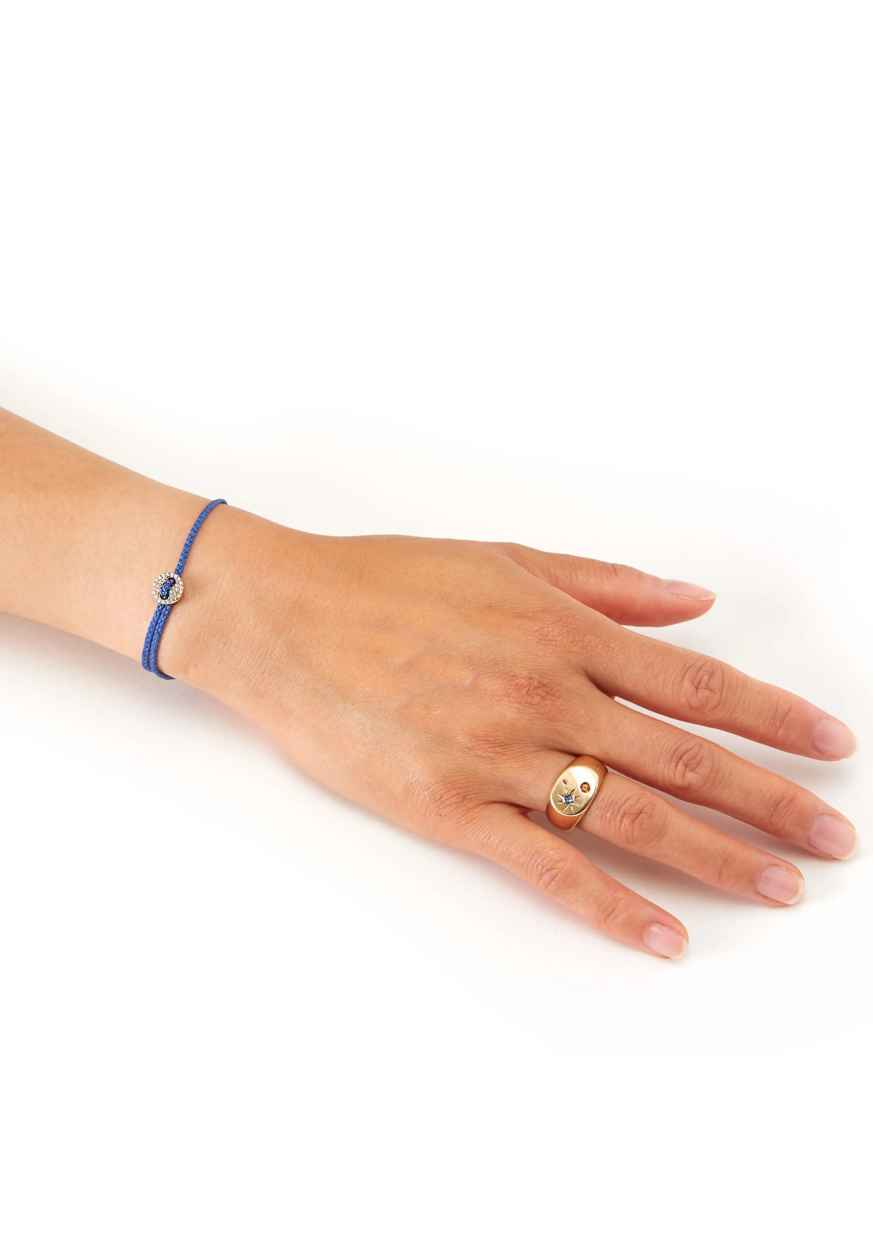 Diamond Signature Button Bracelet in Royal Blue