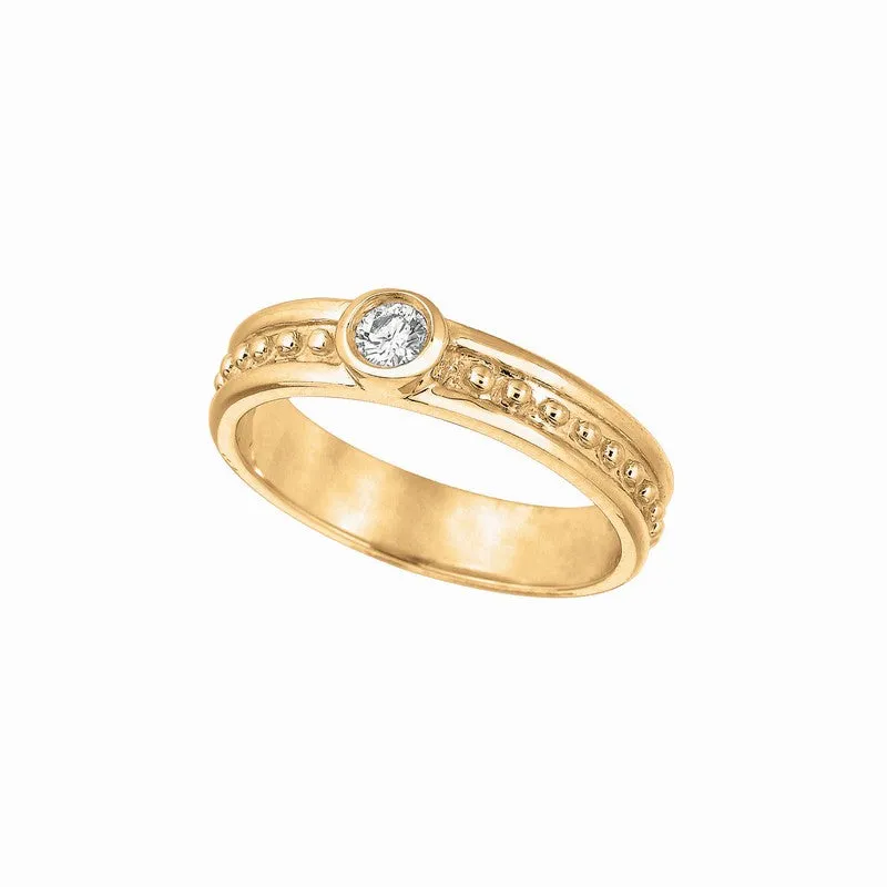 DIAMOND SOLITAIRE RING, 14K ROSE GOLD 14K GOLD (0.13 CTW)
