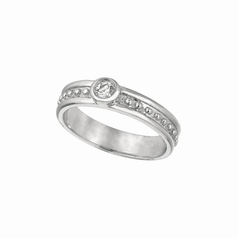 DIAMOND SOLITAIRE RING, 14K ROSE GOLD 14K GOLD (0.13 CTW)