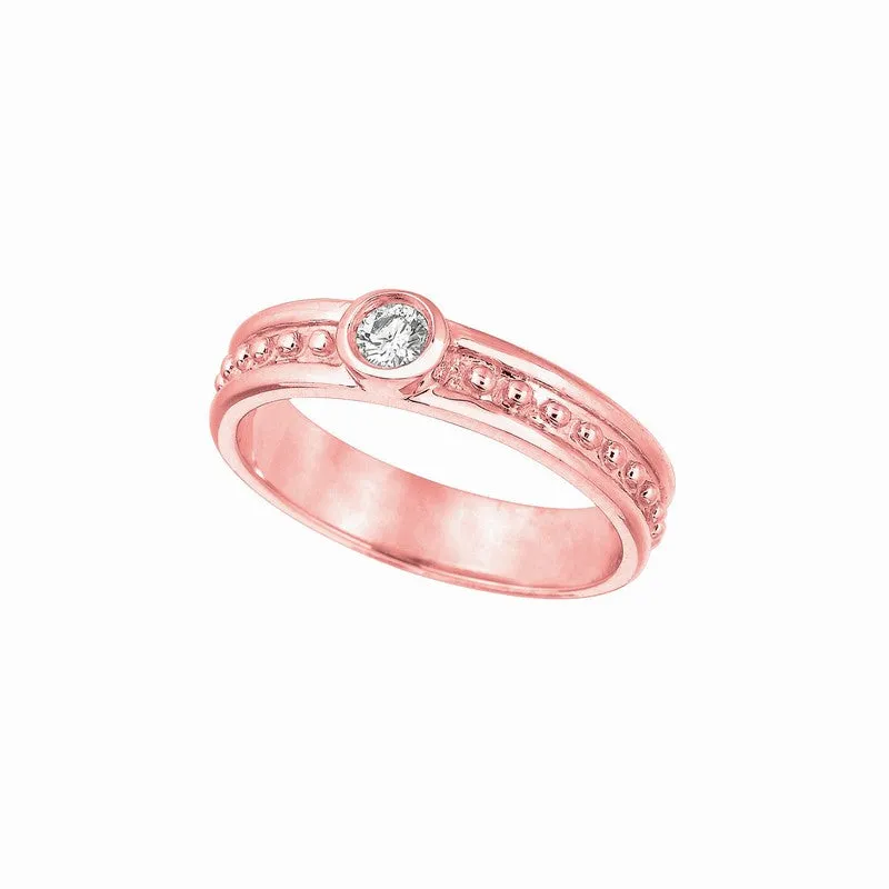 DIAMOND SOLITAIRE RING, 14K ROSE GOLD 14K GOLD (0.13 CTW)