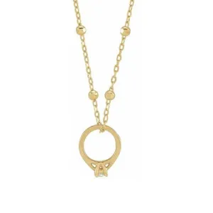 Diamond Solitare Ring Necklace