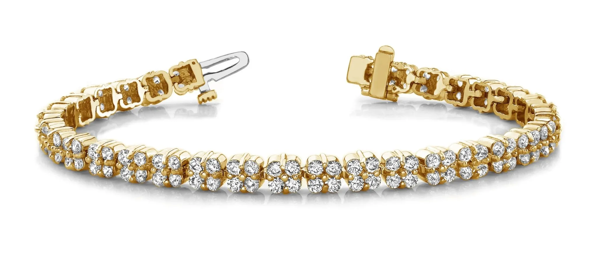 Diamond Squares Diamond Bracelet with 3.96 ct.(finished) 1.75mm