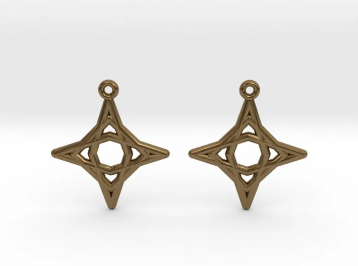 Diamond Star Earrings (Metal)