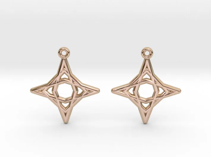 Diamond Star Earrings (Metal)
