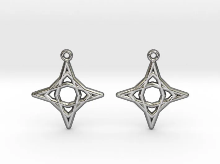Diamond Star Earrings (Metal)